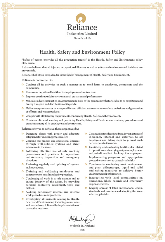Health, Safety & Environment Policy